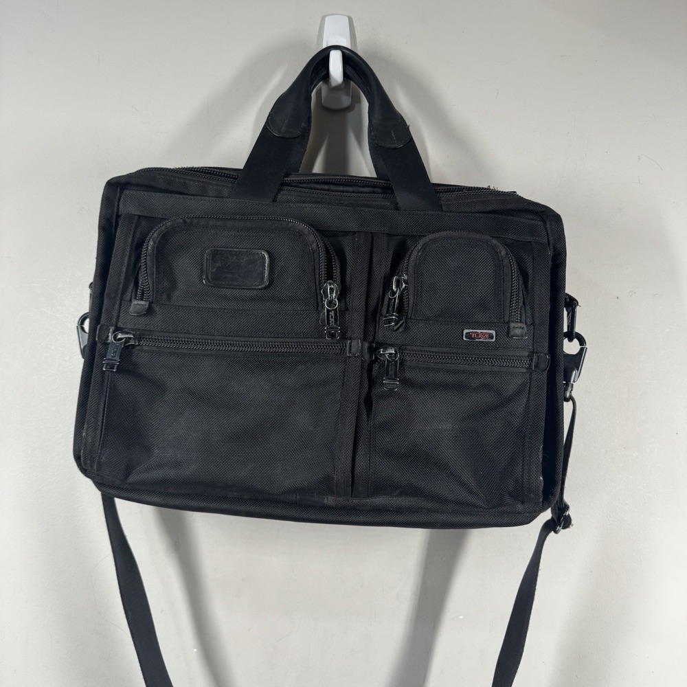 TUMI Alpha T-Pass 26141DH Laptop Bag Expandable Briefcase Luggage Black Nylon